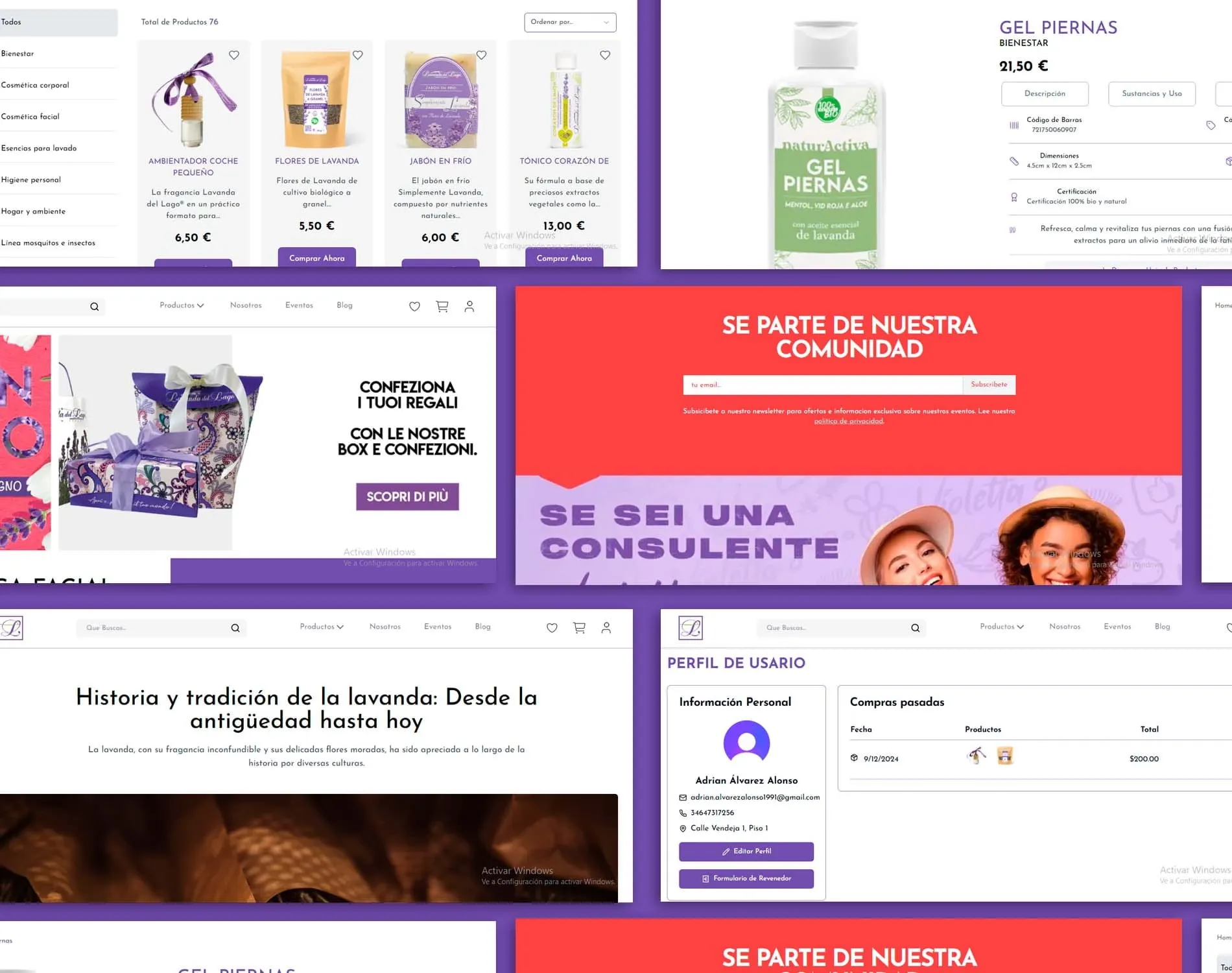 Lavanda del Lago Website - Showcase